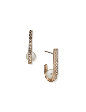 Earring Anne Klein C Hoop Earring With Pearl   | NOU-7042631